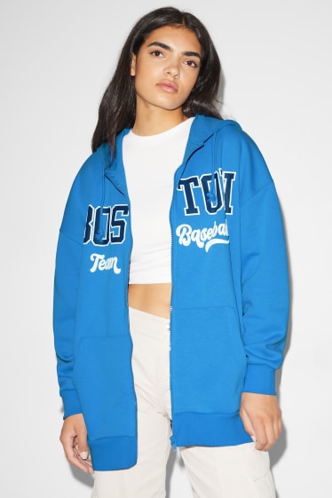 Women - CLOCKHOUSE - zip-through sweatshirt with hood - blue