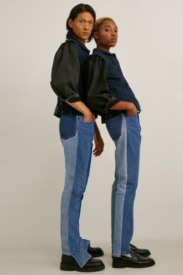 Femmes - E.L.V. denim - slim jean - high waist - unisexe - jean bleu