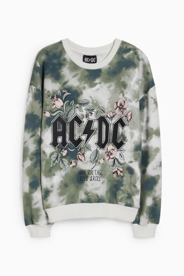 Damen - CLOCKHOUSE - Sweatshirt - AC/DC - dunkelgrün / weiß