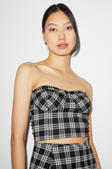 Donna - Corsetto - a quadretti - nero / bianco