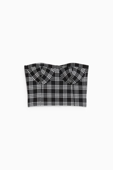 Donna - Corsetto - a quadretti - nero / bianco