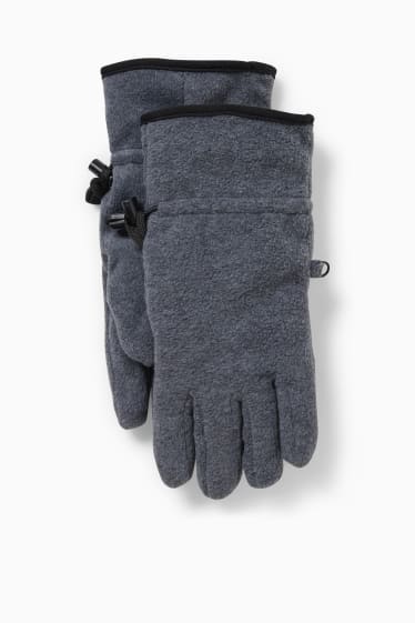 Men - Fleece gloves - THERMOLITE® - gray-melange