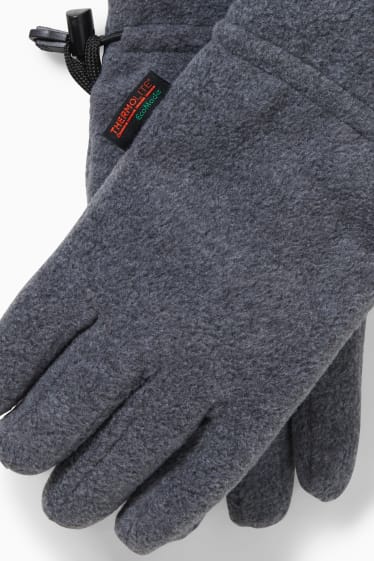 Men - Fleece gloves - THERMOLITE® - gray-melange