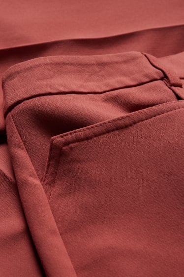 Donna - Pantaloni - vita alta - straight fit - rosso