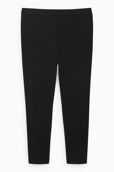 Dámské - Žerzejové kalhoty - slim fit - černá