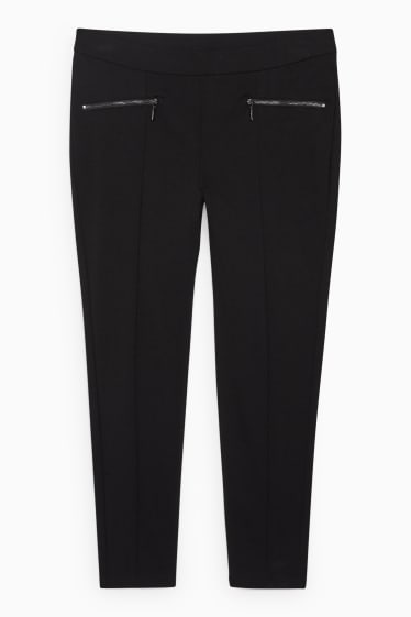 Dames - Broek van jersey - slim fit - zwart