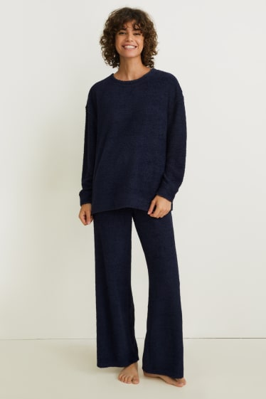 Femmes - Haut de pyjama en polaire - bleu foncé