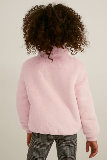 Kinder - Kunstfell-Jacke - rosa