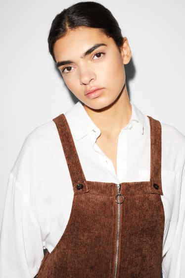 Dames - CLOCKHOUSE - corduroy jurk - bruin