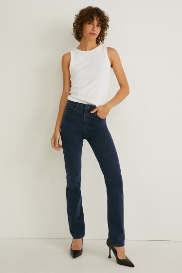 Damen - Straight Jeans - High Waist - LYCRA® - dunkeljeansblau