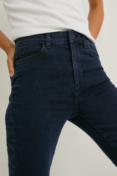 Femmes - Jean coupe droite - high-waist - LYCRA® - jean bleu foncé