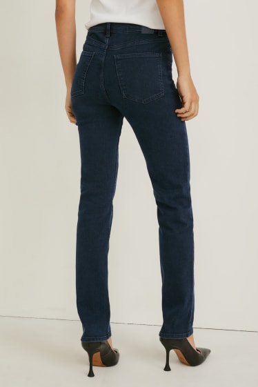 Women - Straight jeans - high waist - LYCRA® - denim-dark blue