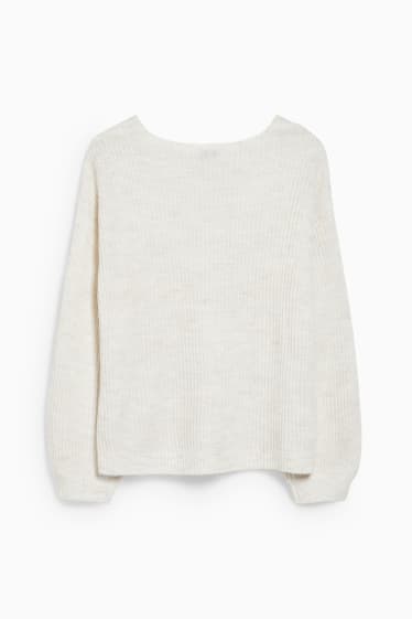 Damen - Pullover - weiß-melange