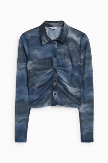 Dona - Brusa crop - blau fosc