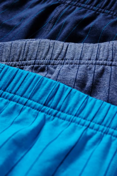 Pánské - Multipack 3 ks - boxerky - LYCRA® - pruhované - modrá