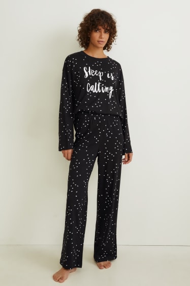 Women - Pyjamas - patterned - dark blue