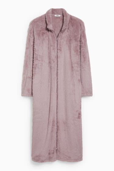 Women - Fleece bathrobe - light violet