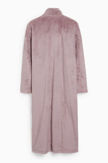 Women - Fleece bathrobe - light violet