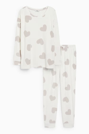 Women - Velour pyjamas - cremewhite