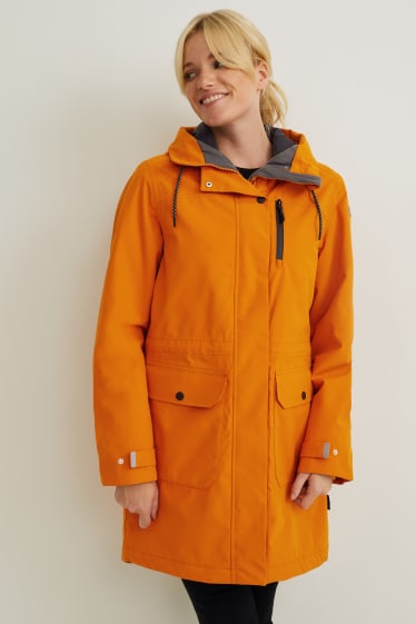 Women - Outdoor jacket with hood - orange