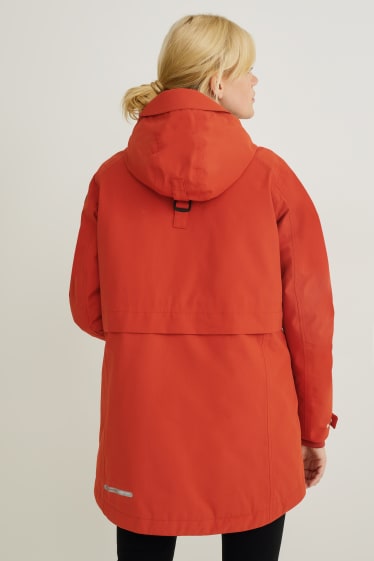 Women - Outdoor jacket with hood - dark orange