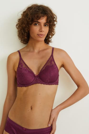 Women - Underwire bra - DEMI - padded - purple