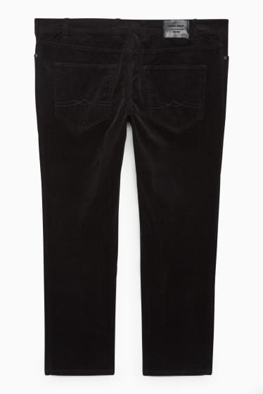 Hommes - Pantalon en velours côtelé - regular fit - LYCRA® - noir