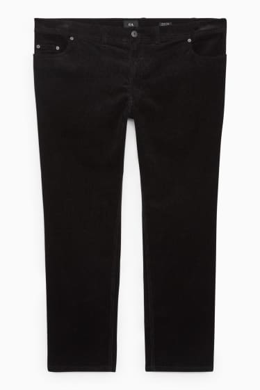 Hommes - Pantalon en velours côtelé - regular fit - LYCRA® - noir