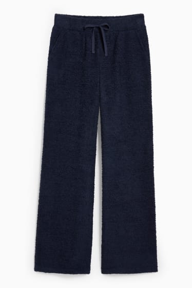 Femei - Pantaloni de pijama de fleece - albastru închis
