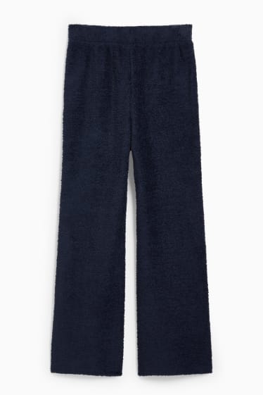 Mujer - Pantalón de pijama de forro polar - azul oscuro