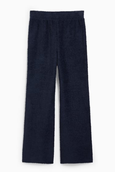 Femei - Pantaloni de pijama de fleece - albastru închis