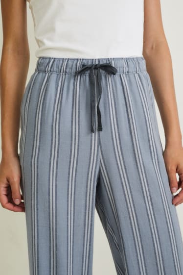 Women - Pyjama bottoms - striped - blue