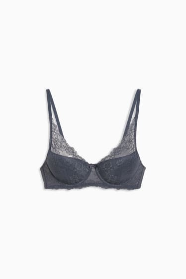 Women - Underwire bra - DEMI - padded - dark gray