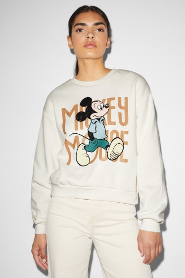 Femmes - CLOCKHOUSE - sweat - Mickey Mouse - blanc crème