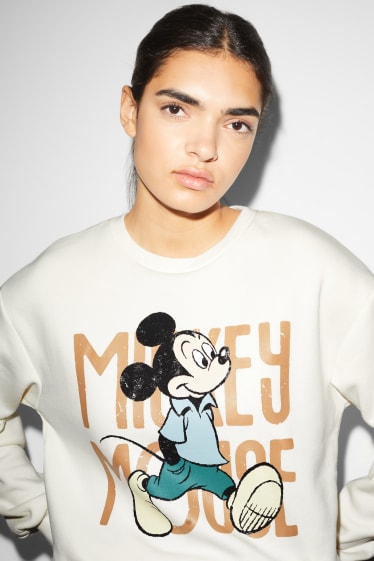 Tieners & jongvolwassenen - CLOCKHOUSE - sweatshirt - Mickey Mouse - crème wit
