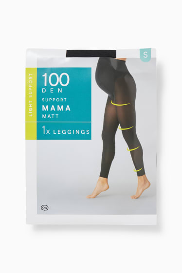 Femmes - Leggings de grossesse avec fonction de maintien - 100 DEN - noir
