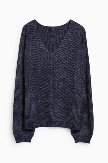 Donna - Maglione - blu scuro-melange
