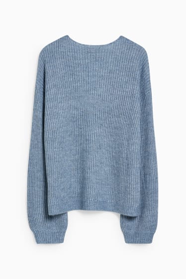 Damen - Pullover - blau-melange