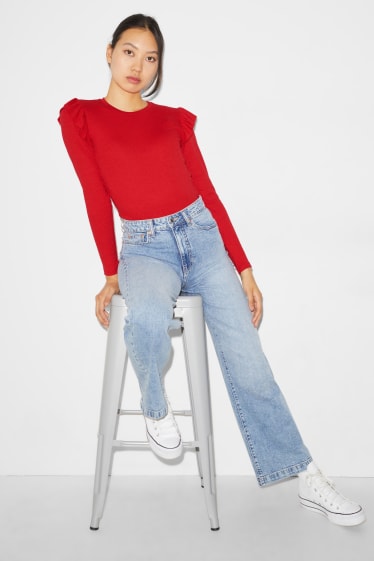 Women - CLOCKHOUSE - long sleeve top - red