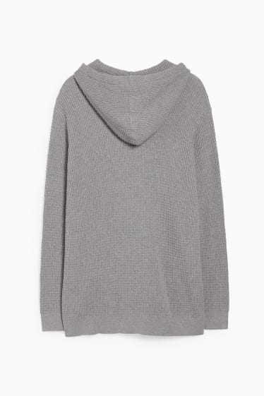 Uomo - Maglione con cappuccio - grigio