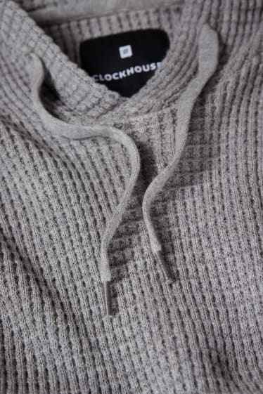 Uomo - Maglione con cappuccio - grigio