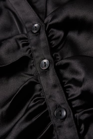 Women - CLOCKHOUSE - cropped satin blouse - black