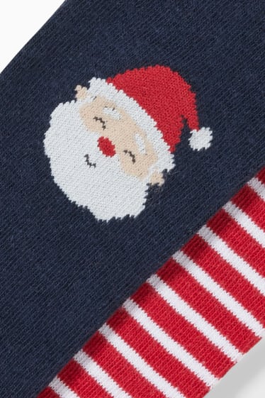 Bébés - Lot de 2 - collants de Noël pour bébé - bleu foncé