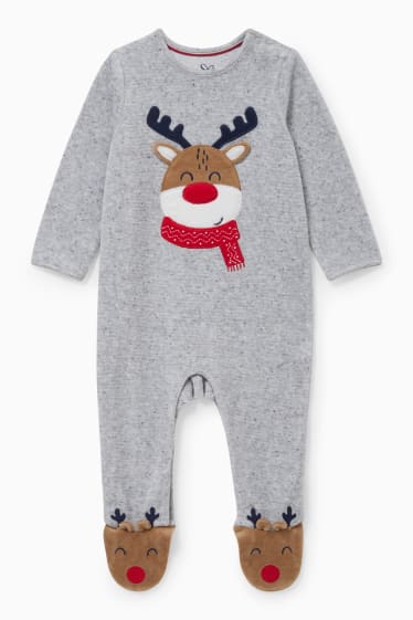 Babys - Baby-pyjama voor de kerst - grijs-mix