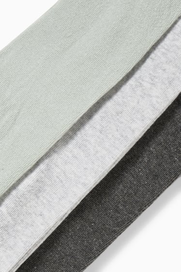 Bébés - Lot de 3 paires - collants pour bébé - gris / vert menthe