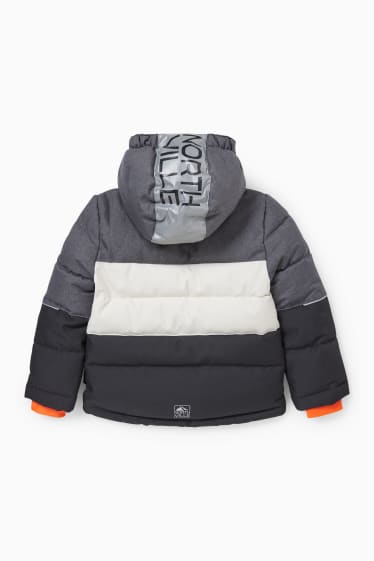Enfants garçons - Veste de ski à capuche - gris chiné
