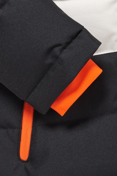 Enfants garçons - Veste de ski à capuche - gris chiné