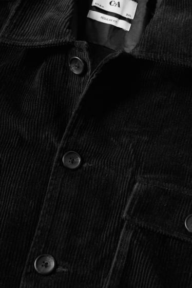 Hommes - Veste-chemise en velours côtelé - noir