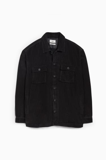 Hommes - Veste-chemise en velours côtelé - noir