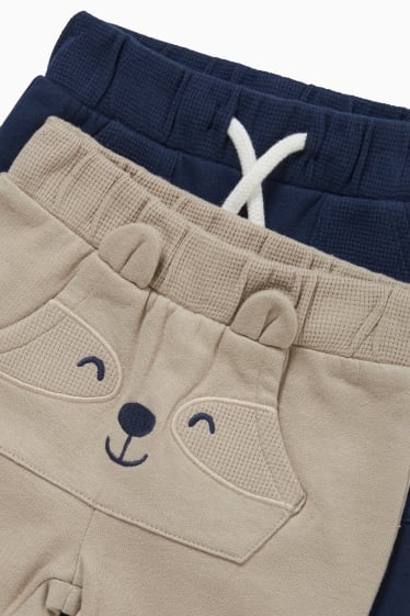 Neonati - Confezione da 2 - pantaloni sportivi per neonati - beige / blu